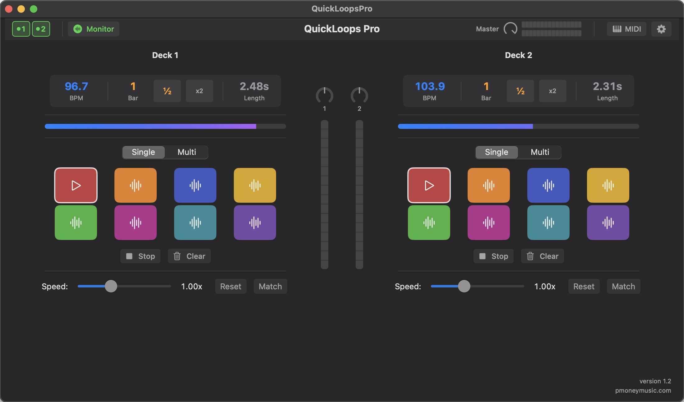 QuickLoops Pro main window
